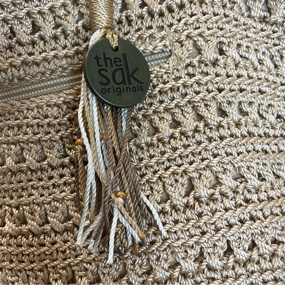 The Sak Shoulder Bag with Textured Woven Pattern. Double strap. Used. Ink spots. - Picture 3 of 10